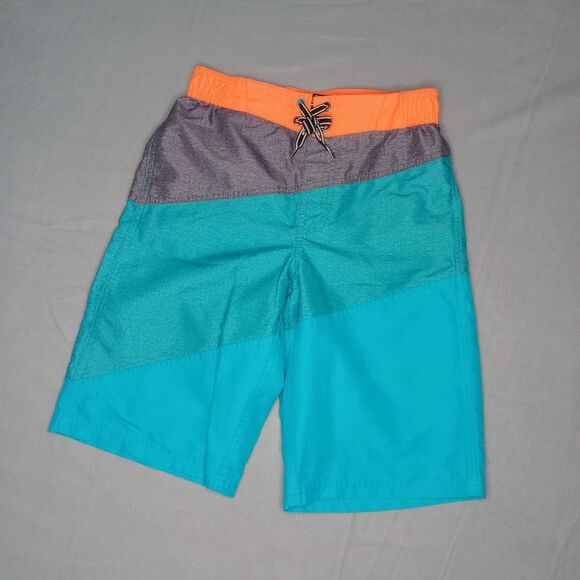 ⭐ ZeroXposur Boys Board Shorts Swim Trunks Lind Pockets Elastic Waist Colrful Md - Picture 1 of 8